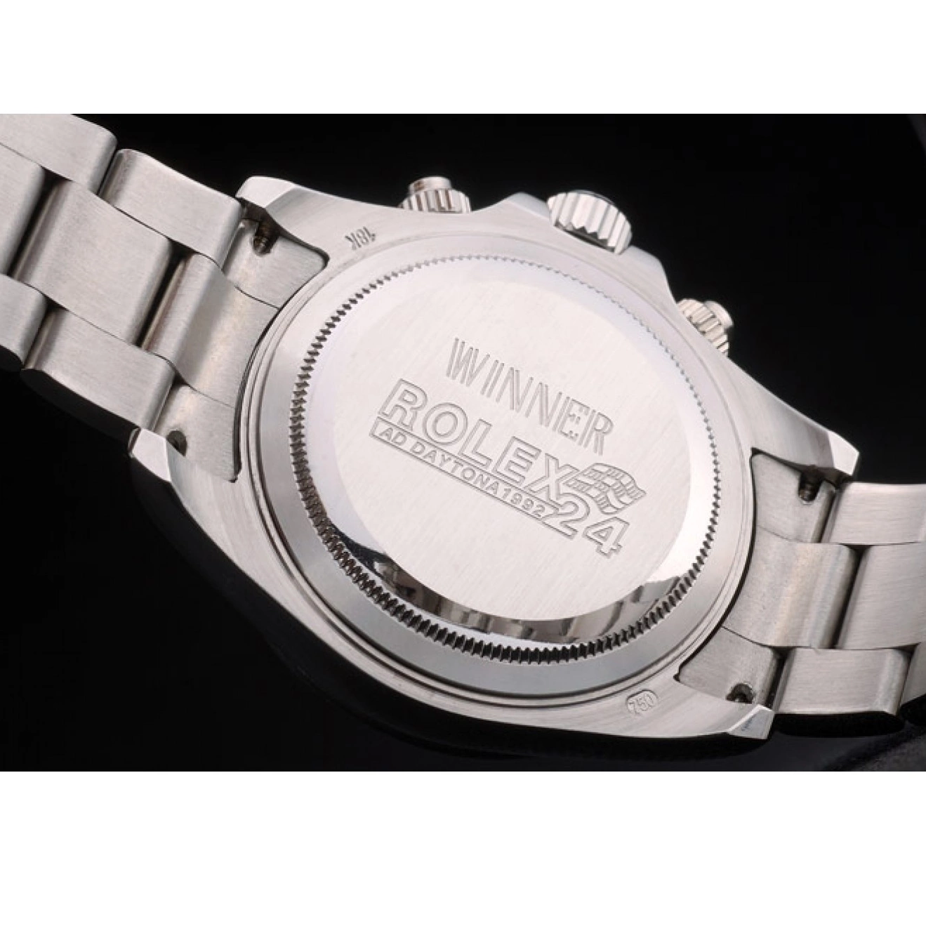 AAA replica watch Daytona Steep Dial Rolex Strap Rainbow Cosmograph 80250 Bezel Crystals Black Stainless 0604
